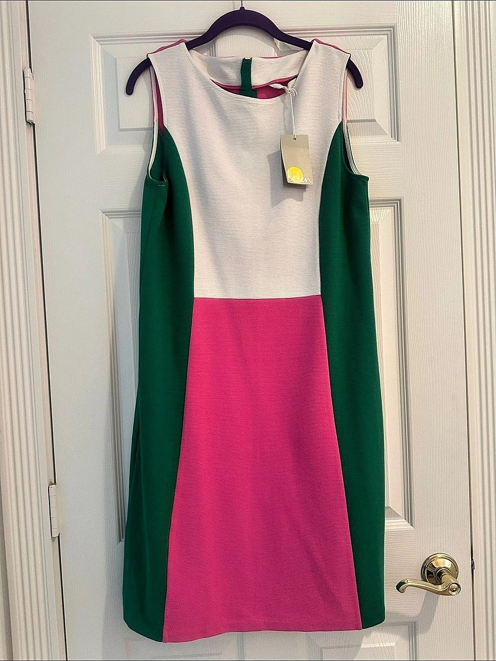 Boden Color Block Mini Dress in Pink & Green NWT